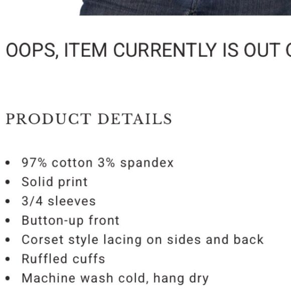 SCULLY Shirt Corset NWT Blouse Marion Ruffle Button Up Stretch Red Black Size M - Picture 13 of 14